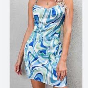 CUPSHE Women Mini Dress   V-Neck Cover Up Slip Beach  size XL